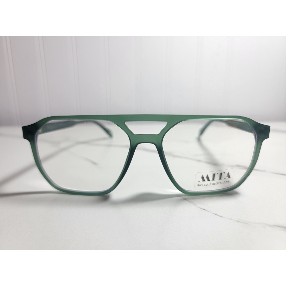 New Mita Eyewear MIO1038 Matte Olive C097 Square Aviator Eyeglasses Frame